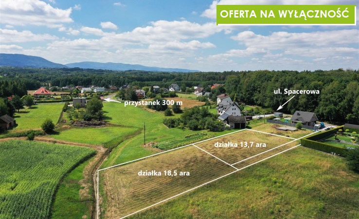 działka na sprzedaż - Wilamowice (gw), Pisarzowice, Spacerowa