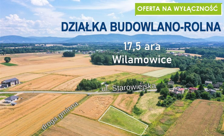 działka na sprzedaż - Wilamowice, Starowiejska