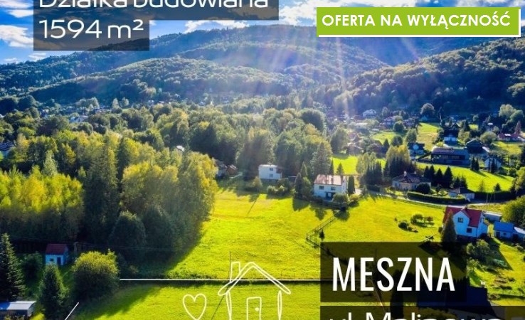 działka na sprzedaż - Wilkowice, Meszna, Malinowa
